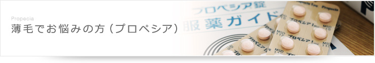 薄毛でお悩みの方（プロペシア）